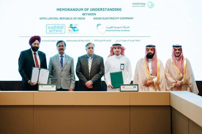 Under the supervision of the Ministry of Energy, SEC signs a strategic MoU with India’s NTPC to enhance cooperation
